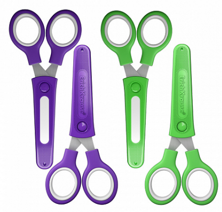 Foarfeca EK Junior, cu capac protectie si eticheta nume, diverse culori - imagine 6